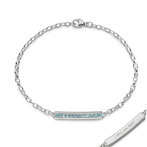 I Love You More Aquamarine Poesy Bracelet
